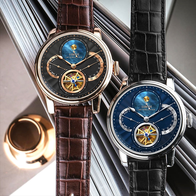 Switzerland Luxury Brand Men Watch Skeleton Designer Watches Mechan Automat Man Wrist Watch Seagull Mens Sapphire Leather Clock - bertofonsi