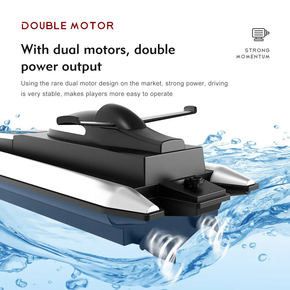 2.4G LSRC-B8 RC High Speed Racing Boat Waterproof Rechargeable Model Electric Radio Remote Control Speedboat Gifts Toys for boys - bertofonsi