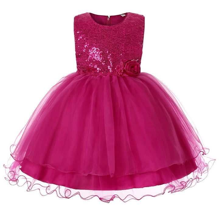 Hetiso Kids Sequined Dresses for Girls Christmas Children Clothing Princess Birthday Wedding Party Baby Girl Dress With Bow 10Y - bertofonsi