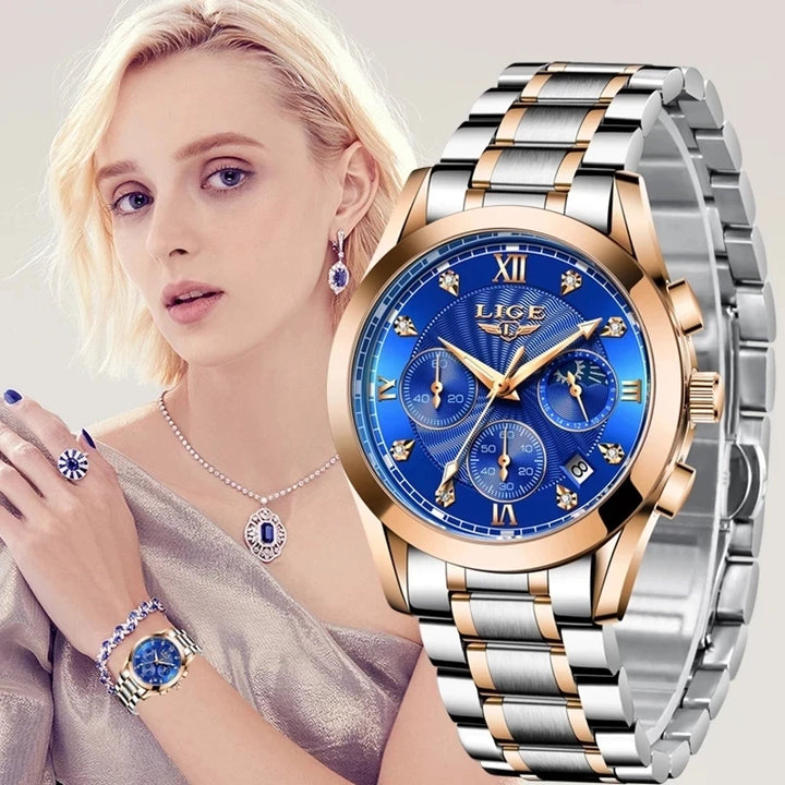 LIGE 2023 New Fashion Watch Women Watches Ladies Creative Steel Women Bracelet Watches Female Waterproof Clocks Relogio Feminino - bertofonsi