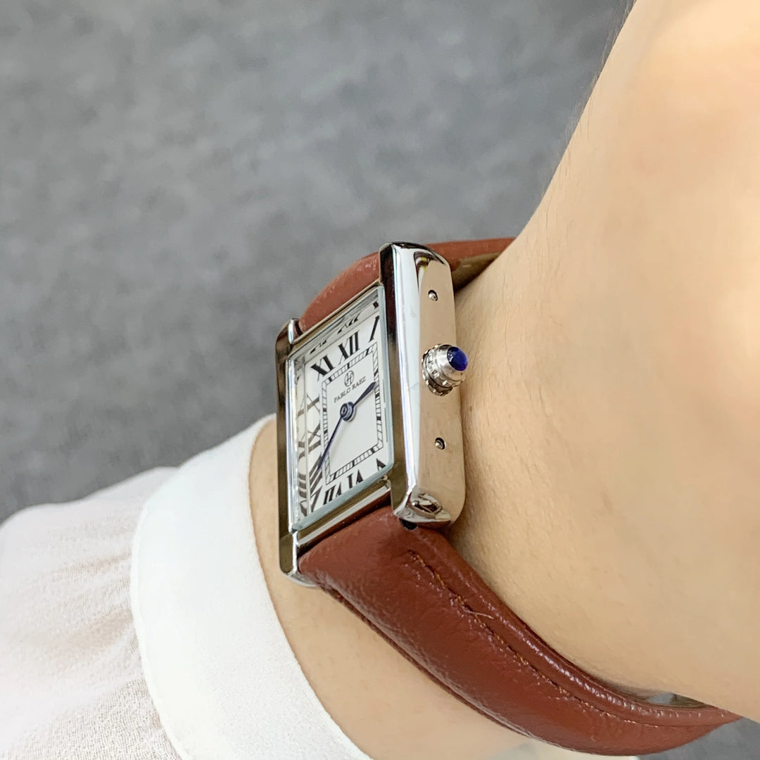 PABLO RAEZ Rectangle Women Fashion Watches Elegant Lady Quartz Casual Wristwatch Ulzzang Luxury Brand Brown Leather Female Clock - bertofonsi