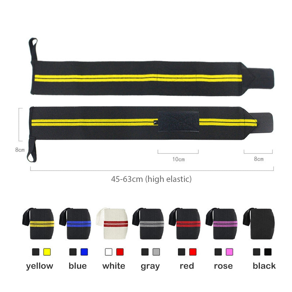 1pair Adjustable Weight Lifting Strap Fitness Gym Sport Wrist Wrap Bandage Hand Support Wristband Exercise - bertofonsi