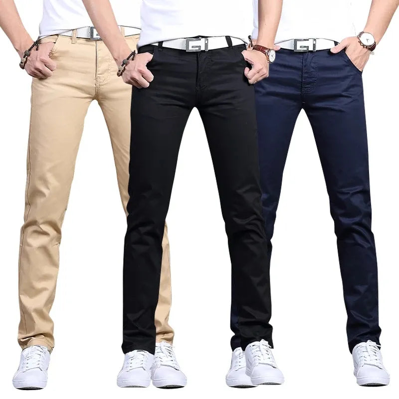 Classic 9 Color Casual Pants Men Spring summer New Business Fashion Comfortable Stretch Cotton Straigh Jeans Trousers - bertofonsi