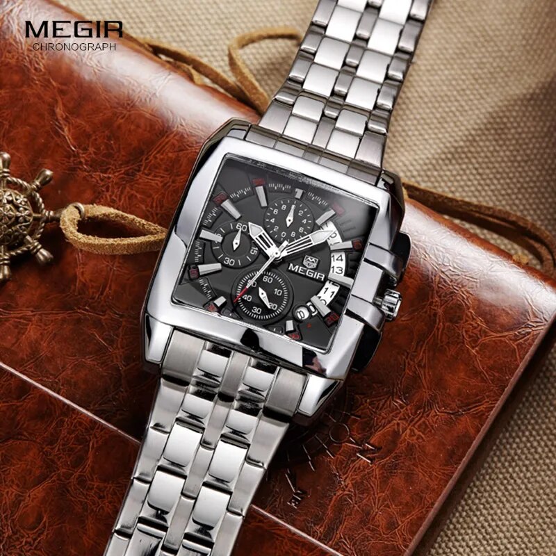 Megir New Business Men's Quartz Watches Fashion Brand Chronograph Wristwatch for Man Hot Hour for Male with Calendar 2018 - bertofonsi