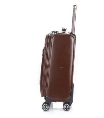 18 Inch 20 Inch Men Spinner suitcase Luggage 24 trolley Suitcase PU Travel Rolling baggage bag On Wheels Travel Wheeled Suitcase - bertofonsi