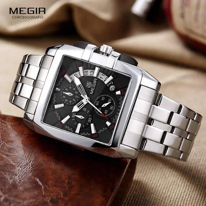 Megir New Business Men's Quartz Watches Fashion Brand Chronograph Wristwatch for Man Hot Hour for Male with Calendar 2018 - bertofonsi