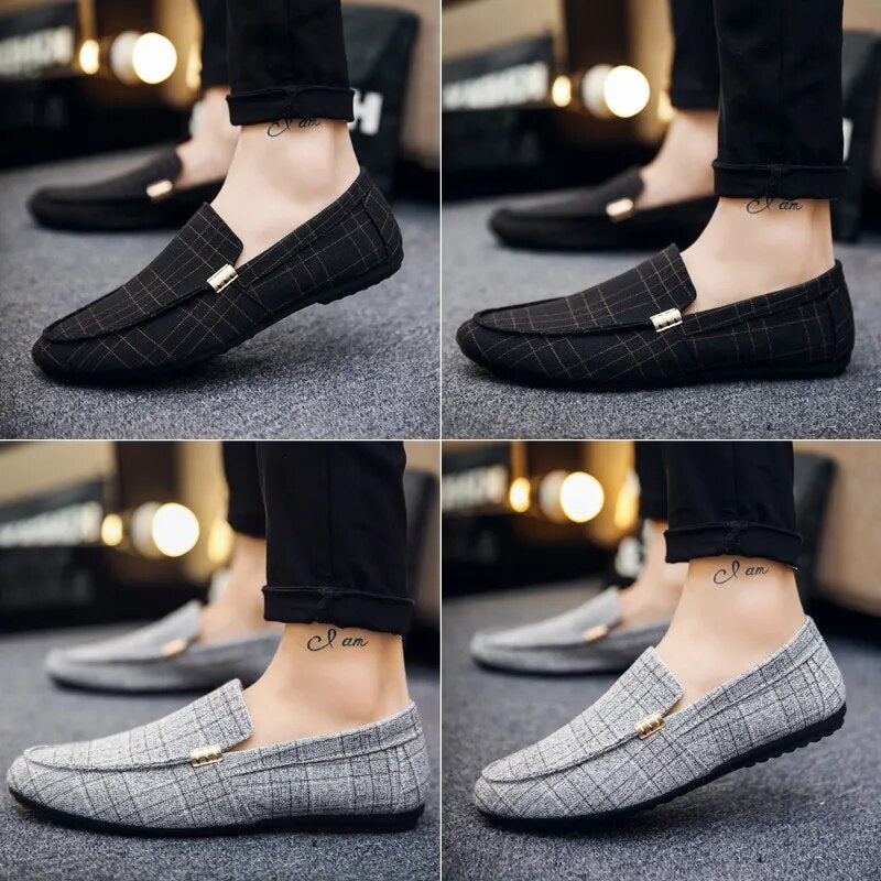 Men Casual Shoes Spring Summer Men Loafers New Slip On Light Canvas Youth Men Shoes Breathable Fashion Flat Footwear - bertofonsi