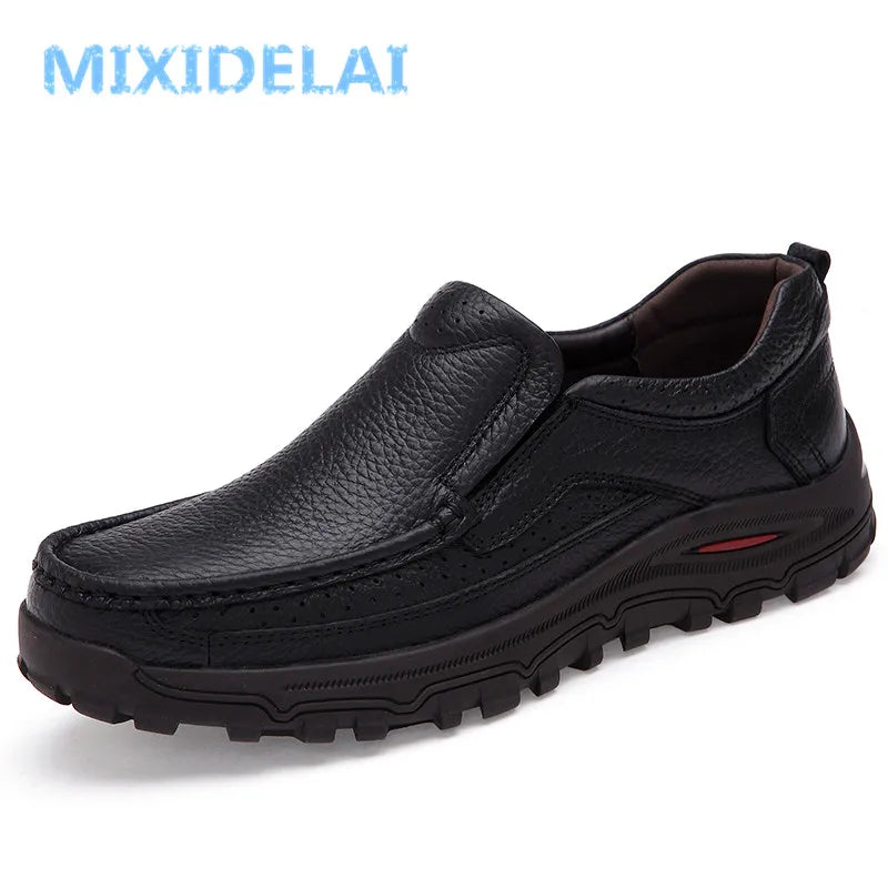 MIXIDELAI Big Size 38-48 Mens Dress Italian Leather Shoes Luxury Brand Mens Loafers Genuine Leather Formal Loafers Moccasins Men - bertofonsi