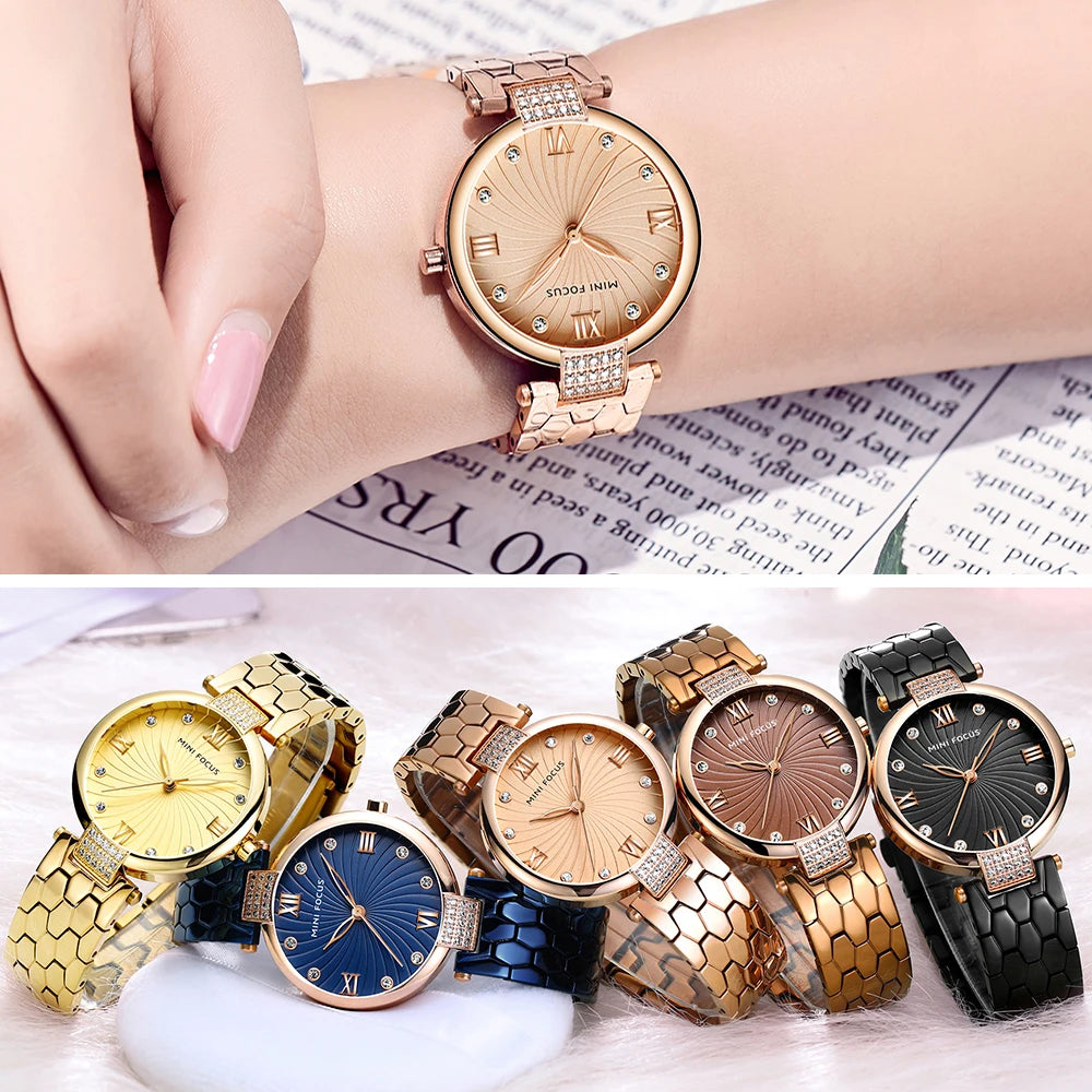 MINI FOCUS Brand Luxury Fashion Women Quartz Watches Ladies Dress Watch Women's Wristwatch Rose Gold Reloj Mujer Dames Horloges - bertofonsi