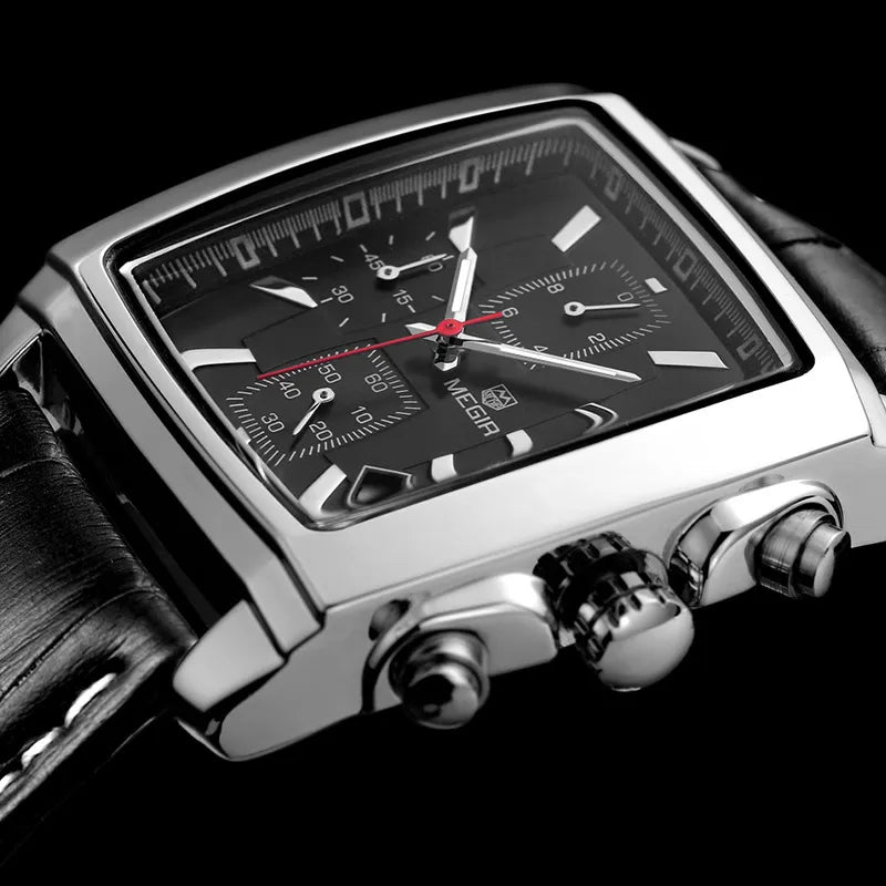 MEGIR new casual brand watches men hot fashion sport wristwatch man chronograph leather watch for male luminous calendar hour - bertofonsi