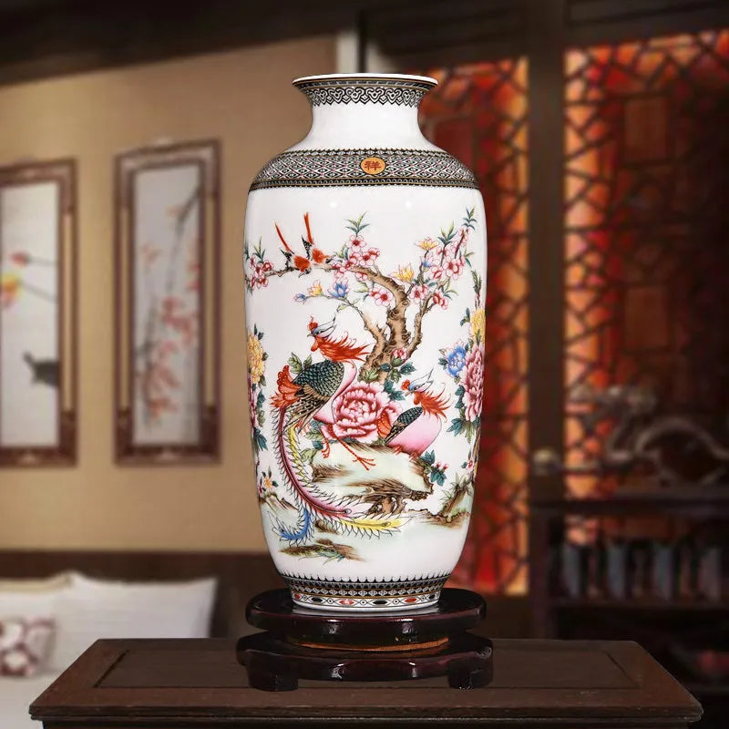 New Chinese Style Classical Porcelain Vase Home Decoration Jingdezhen Handmade High White Clay Ceramic Vases For Flowers - bertofonsi