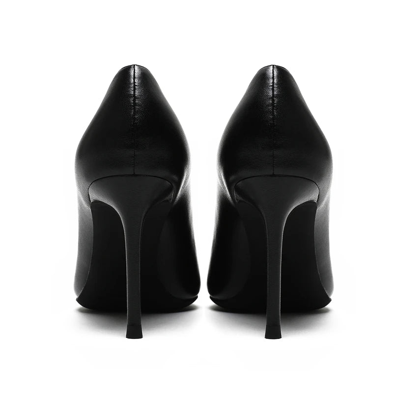 KATELVADI Party Shoes High Heels Fashion Women Pumps Black Split Leather 8CM High Heel Sexy Wedding Shoes Woman,K-319 - bertofonsi