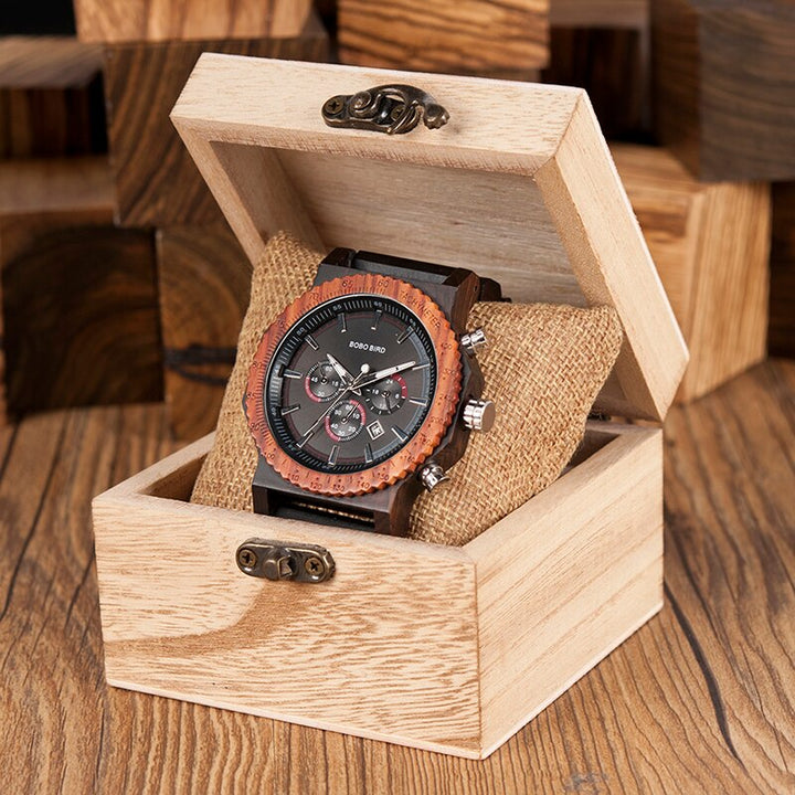51mm Big Size Men Watch BOBO BIRD relogio masculino Wooden Quartz Top Luxury Watches for Dad Gift reloj mujer Accept Logo - bertofonsi