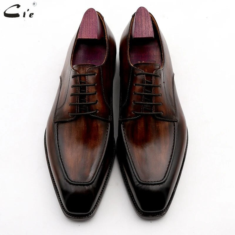 cie men dress shoes leather patina brown men office shoe genuine calf leather outsole men suits formal leather handmade No.7 - bertofonsi