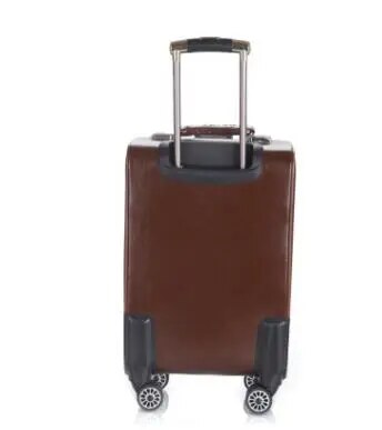 18 Inch 20 Inch Men Spinner suitcase Luggage 24 trolley Suitcase PU Travel Rolling baggage bag On Wheels Travel Wheeled Suitcase - bertofonsi