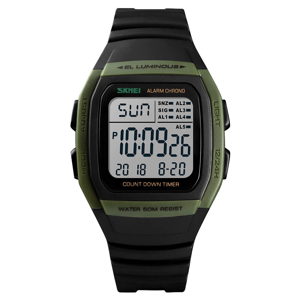 SKMEI Fashion Men Watches Waterproof Sports Digital LED Alarm Chrono Electronic Clock Man Student Wristwatch Relogio Masculino - bertofonsi