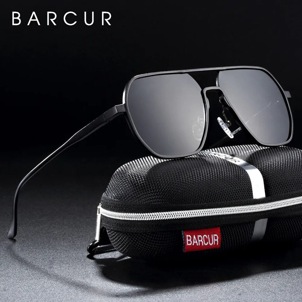 BARCUR Aluminium Magnesium Square  Minimalist  Sunglasses for Men Sun glasses for women oculos - bertofonsi