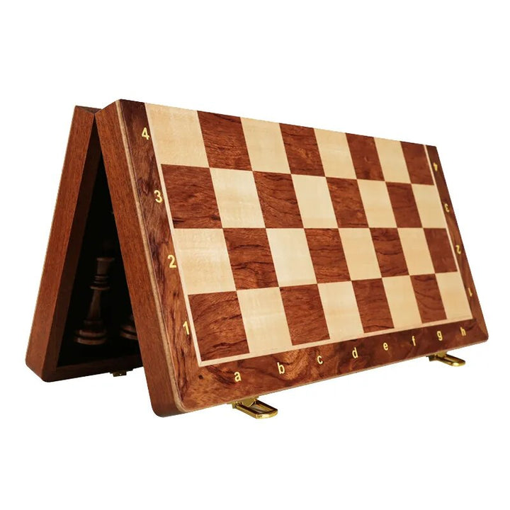 15" x 15" High-end Wooden Folding Chess Set for Adults in Toys Games Chessboard Interior Storage Box With 2 Extra Queens - bertofonsi