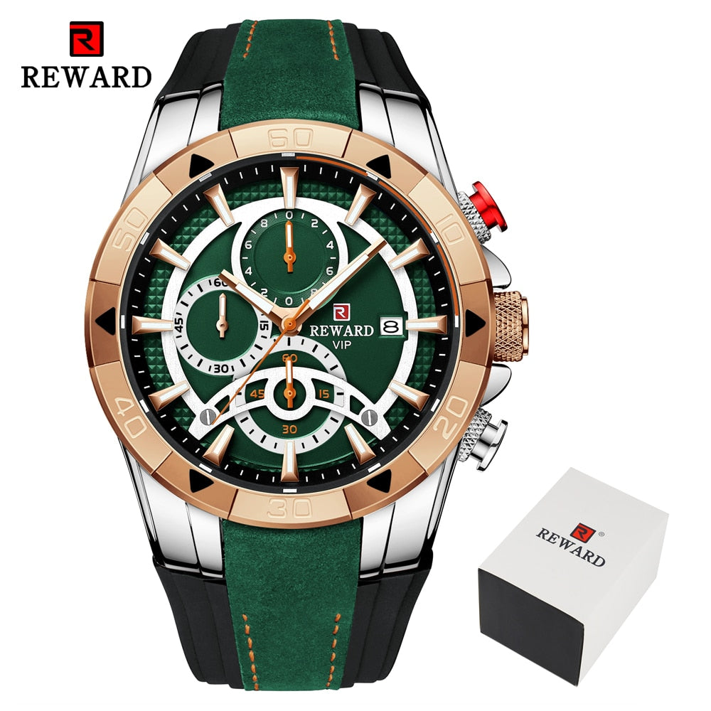 REWARD Fashion Blue Men Watches Chronograph Top Brand Luxury Waterproof Quartz Watch Men 2023 New Big Dial Sport Wrist Watch - bertofonsi
