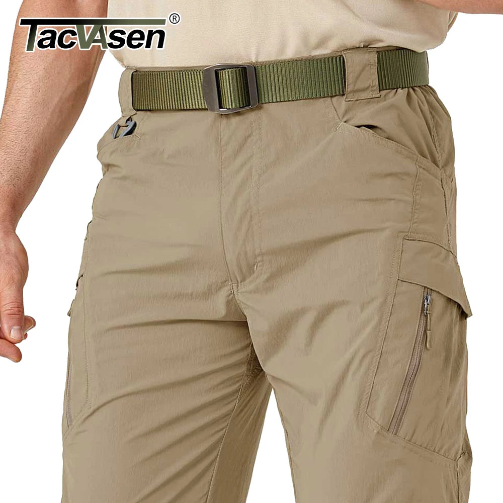 TACVASEN Summer Quick Dry Pants Men Stretch Police Tactical Pants Multi-Pockets Work Trousers Lightweight Workout Hiking Pants - bertofonsi