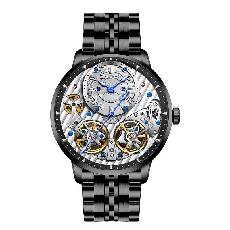 JINLERY Automatic Mechanical Watch for Men Luxury Men Wristwatch Waterproof Business Watch Man Sapphire Glass Relogio Masculino - bertofonsi