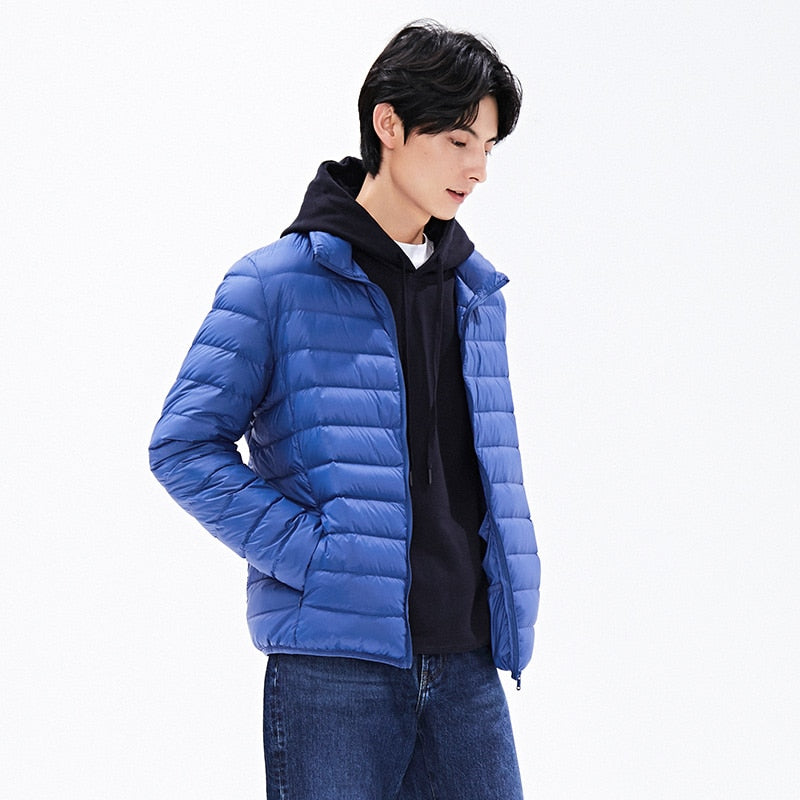 New Autumn Winter Man 90% Duck Down Jacket Ultra Light Thin S-3XL Spring Jackets Men Stand Collar Outerwear Coat - bertofonsi
