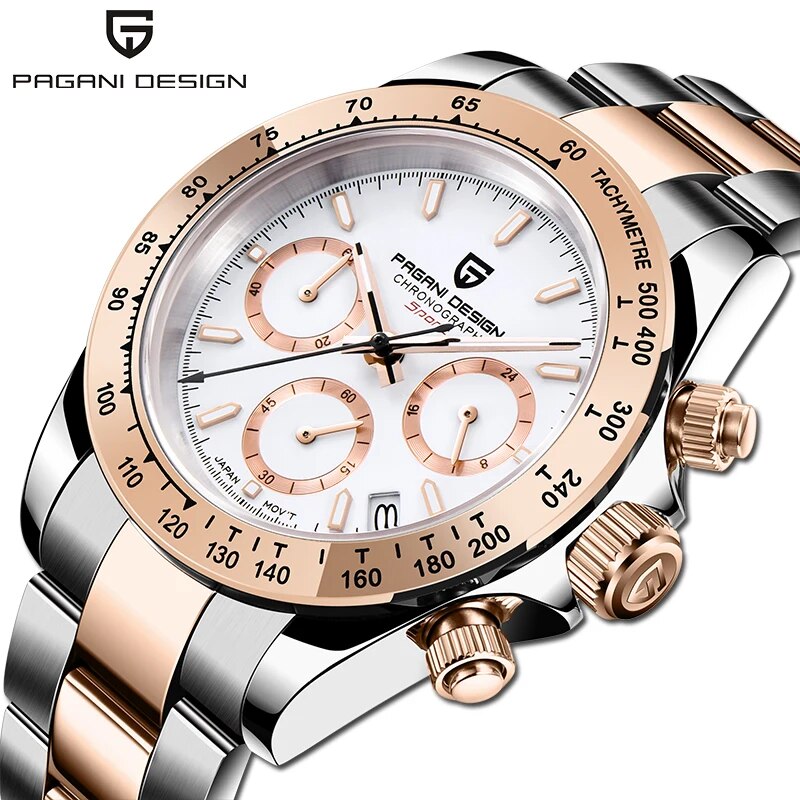 New PAGANI Design watch men chronograph Fashion Luxury quartz Wristwatch Waterproof Stainless Steel Watch men relogio masculino - bertofonsi