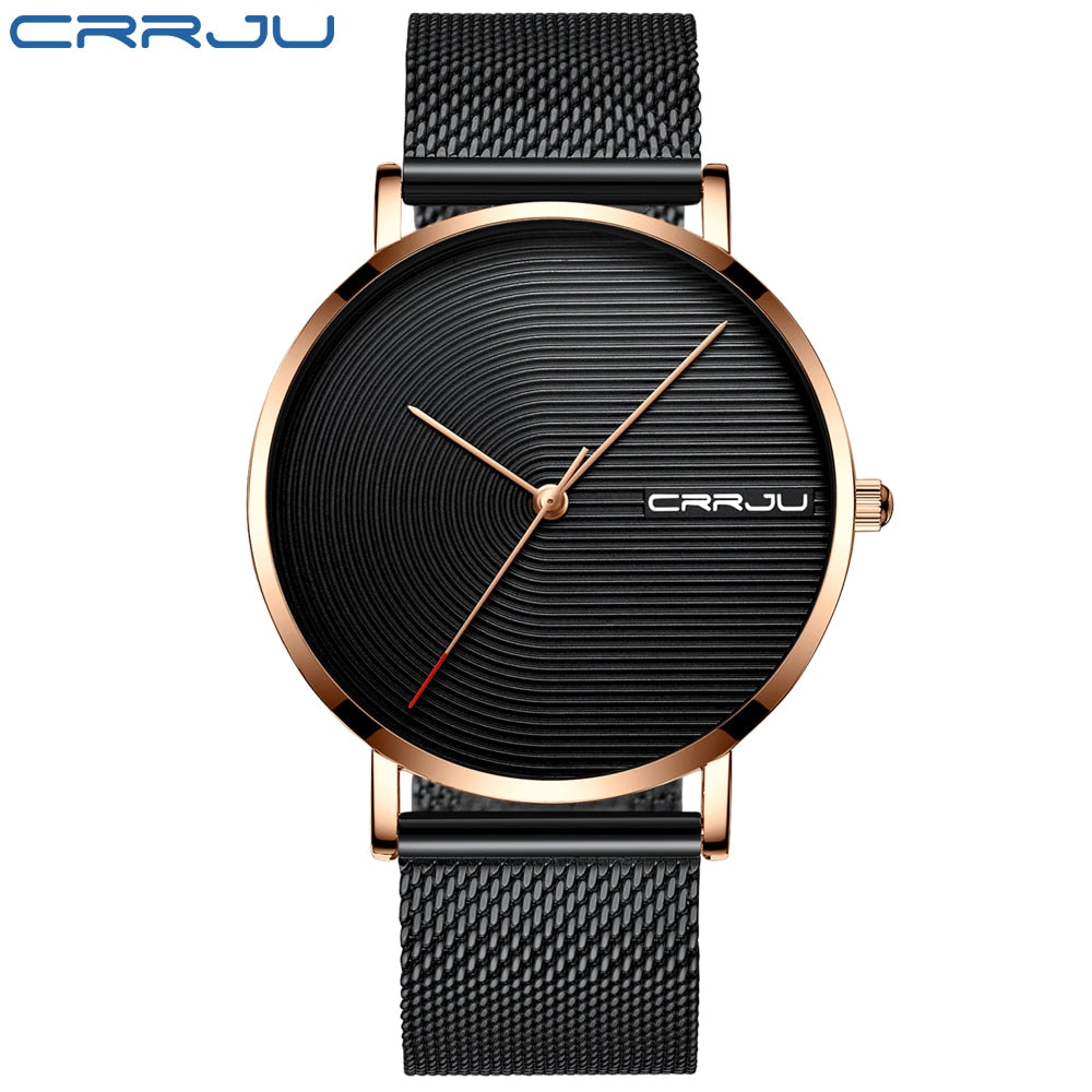 Men Watches Men's Quartz Wristwatches Male Clock CRRJU Top Brand Luxury Relogio Masculino Wrist Watches Meski For Sports - bertofonsi