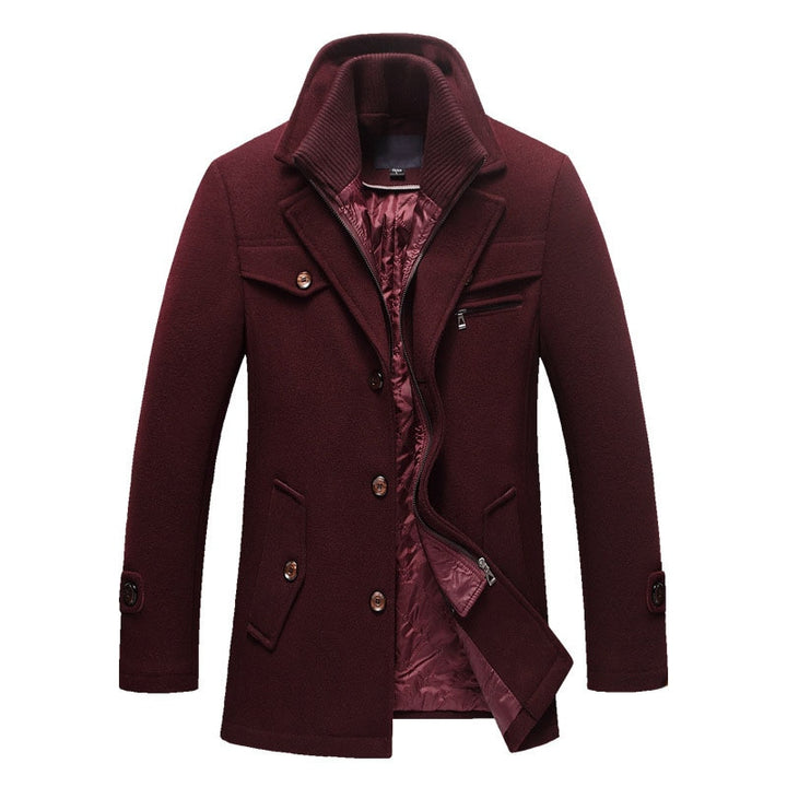 New Winter Wool Coat Slim Fit Jackets Mens Casual Warm Outerwear Jacket and coat Men Pea Coat Size M-4XL DROP SHIPPING - bertofonsi