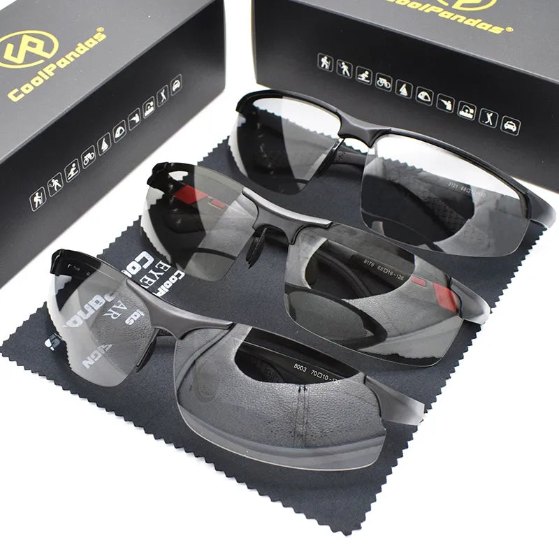 3PCS Combined Sale CoolPandas Brand Polarized Sunglasses For Man Photochromic Driving Glasses Women UV400 gafas de sol - bertofonsi