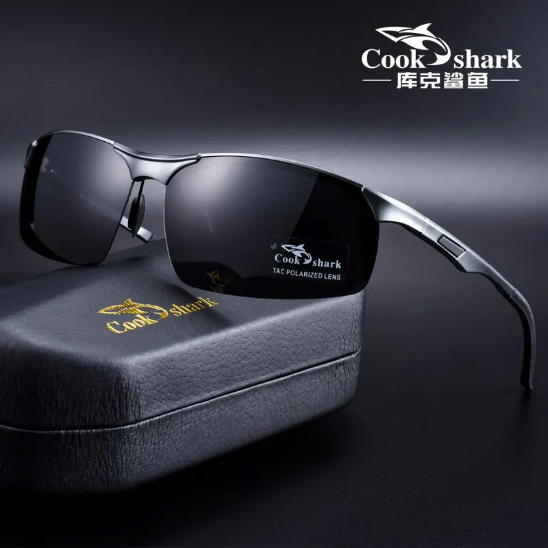 Cook Shark 2020 new aluminum magnesium sunglasses men's sunglasses HD polarized driving driver glasses tide - bertofonsi