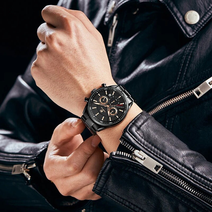 CHEETAH New Watch Top Brand Casual Sport Chronograph Men's Watches Stainless Steel Wristwatch Big Dial Waterproof Quartz Clock - bertofonsi