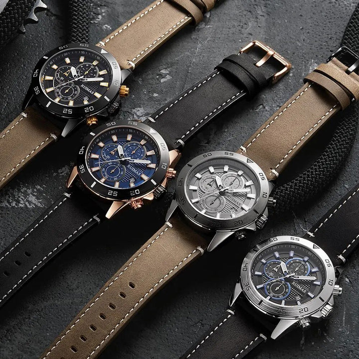 MEGIR & RUIMAS 2020 Chronograph Quartz Watches Men Fashion Luxury Leather Strap Wristwatch Casual Waterproof Luminous Watch Man - bertofonsi