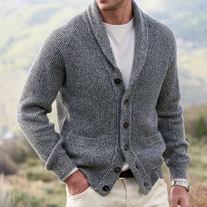 Men's Retro American-Style plus Size Long-Sleeve Sweater Winter Cardigan - bertofonsi