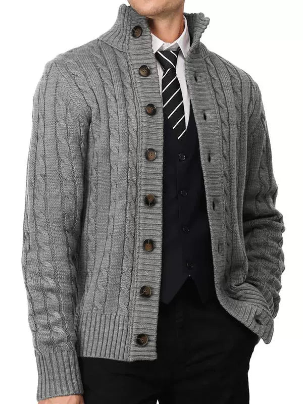 2023 Fashion Men's Business Knitwear Stand Collar Cardigan Sweater Casual Woolen Coat Men's Knitwear - bertofonsi