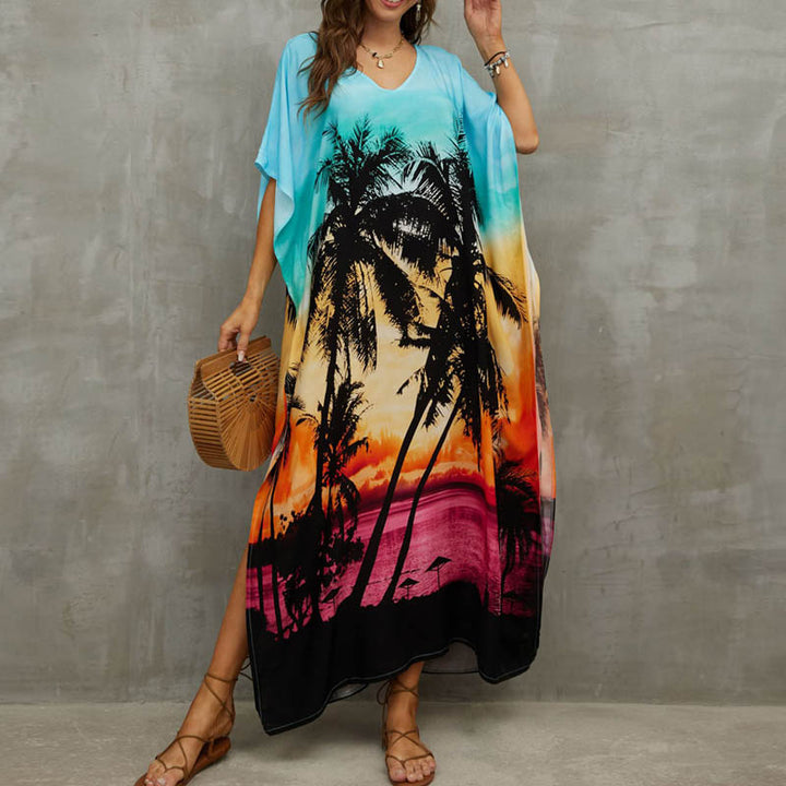 New Vacation Hainan Sanya Gradient Vintage Beach Dress - bertofonsi
