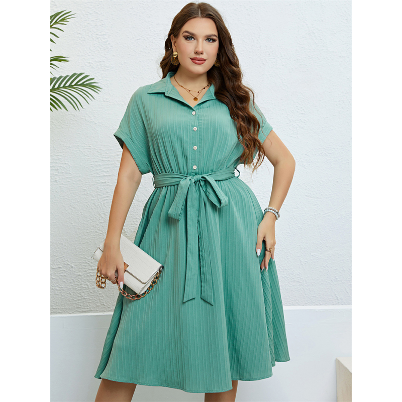 XL-4XL Blouse Dresses Women Summer plus Size Ladies Skirt Female - bertofonsi