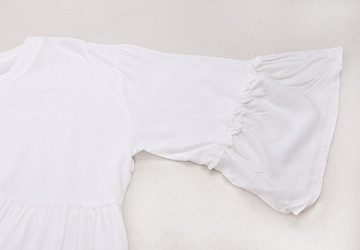 2023 New Loose Plus size Slimming 3/4 Sleeve Short dress Dress Seaside Vacation Sanya, Hainan Beach Skirt Women - bertofonsi