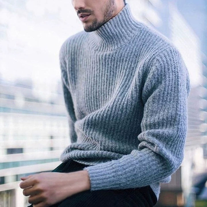 Fall Winter Men Long-Sleeve Sweater Turtleneck Sweater - bertofonsi