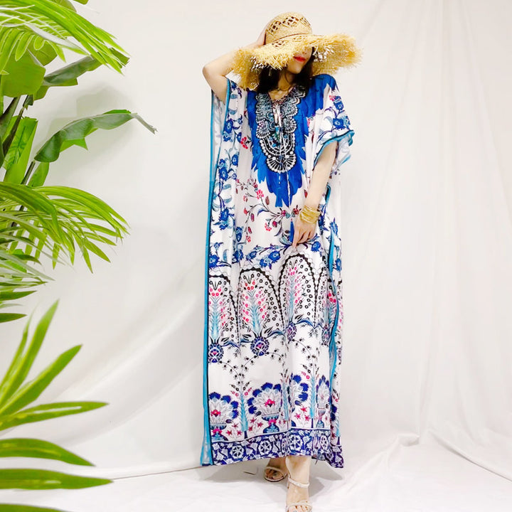 2023 New French Dress Women's Summer Large Size Fancy Super Fairy Long Beach Dress for Sanya Seaside Holiday - bertofonsi