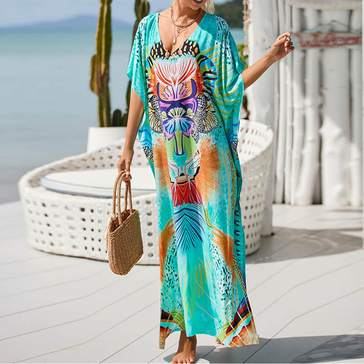New Bohemian Niche Large Size Slim Looking Elegant Dress Sanya Photo Seaside Vacation Beach Long Dress - bertofonsi
