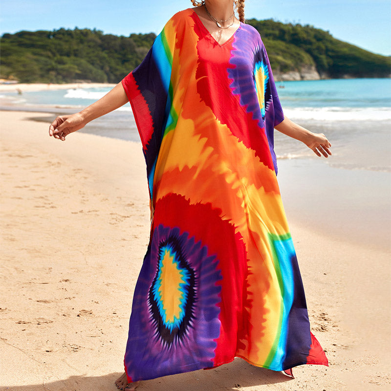 2023 Summer New Thailand Travel Dress Large Size Loose Sanya Travel Seaside Vacation Beach Dress Women - bertofonsi