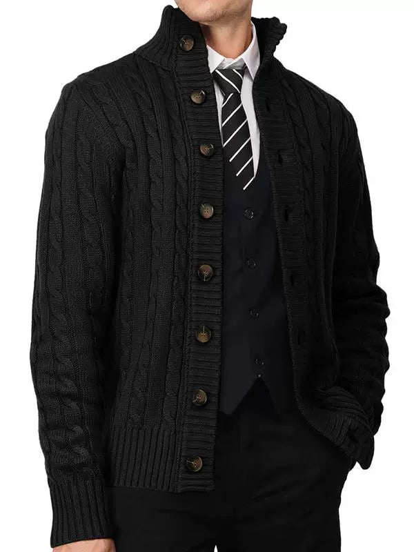 2023 Fashion Men's Business Knitwear Stand Collar Cardigan Sweater Casual Woolen Coat Men's Knitwear - bertofonsi