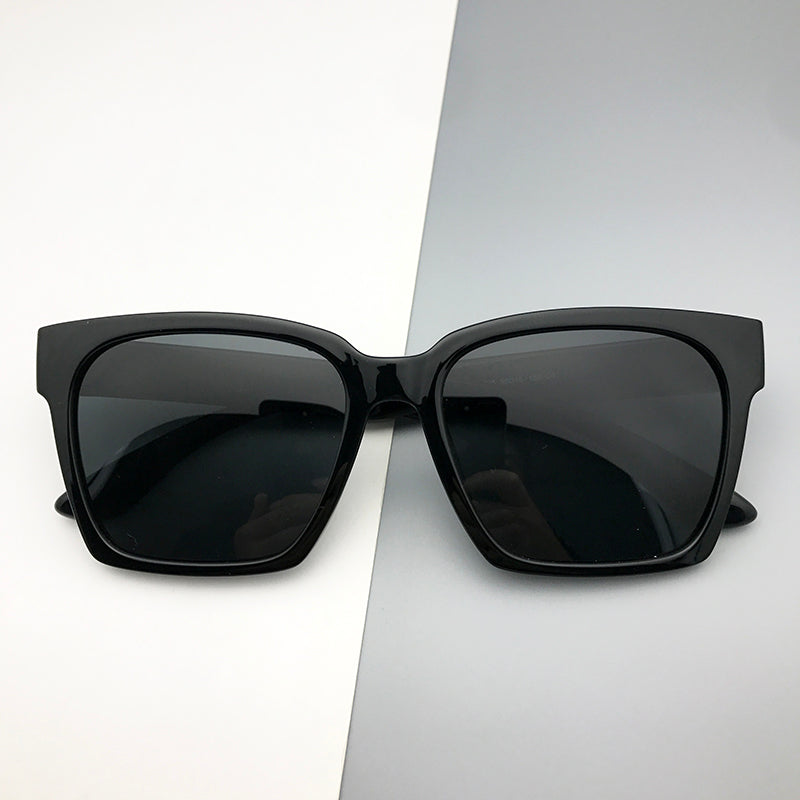 American Style Ultra-Light TR90 Matte Black Fat Big Face Square Frame Sunshade Polarized TikTok Sunglasses Holiday Men's Sunglasses - bertofonsi