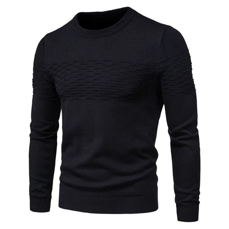 Marvel Venom European and American Sweater Men's Simple Knitwear Winter New round Neck British Pullover Pure Color All-Matching Cotton Knitwear - bertofonsi
