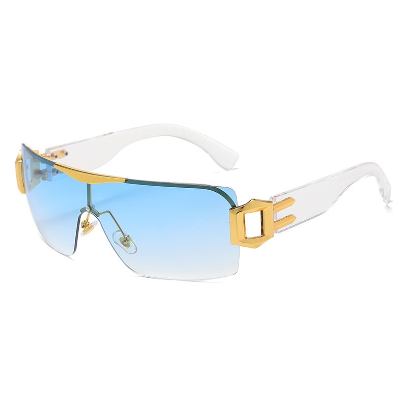 Celebrity Same Style One-Piece Marine-Lens Sunglasses Y2k's Sexy Concave Fashionable Design Sun Glasses UV-Proof Men - bertofonsi