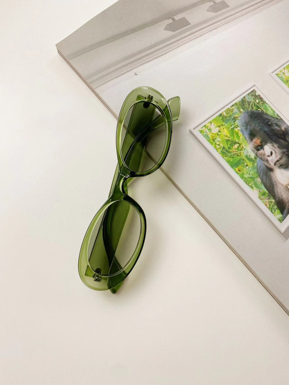 Large Frame Oval Dark Green Xiaohongshu Internet Celebrity Same Style Sunglasses UV400 Anti-UV TikTok Sun Glasses Women - bertofonsi