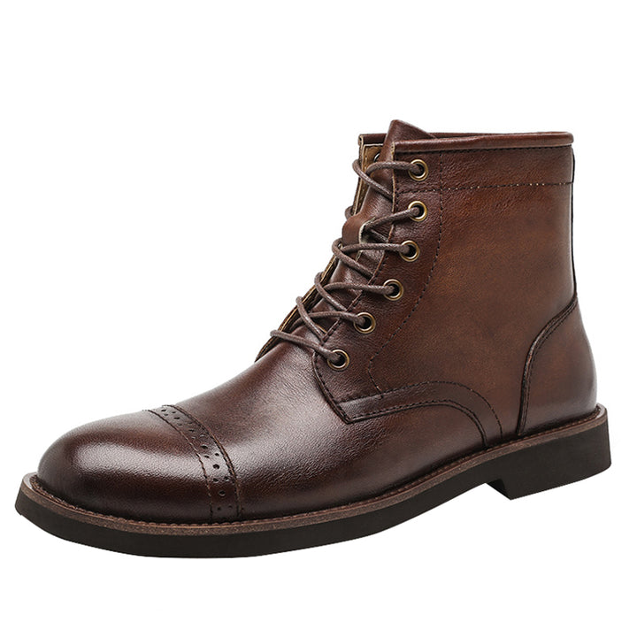 Winter Leather Shoes Brock Vintage Men Dr. Martens Boots - bertofonsi
