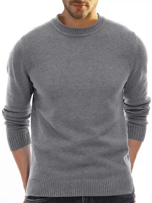 European and American round Neck Sweater Men's Winter Long Sleeve Sweater - bertofonsi