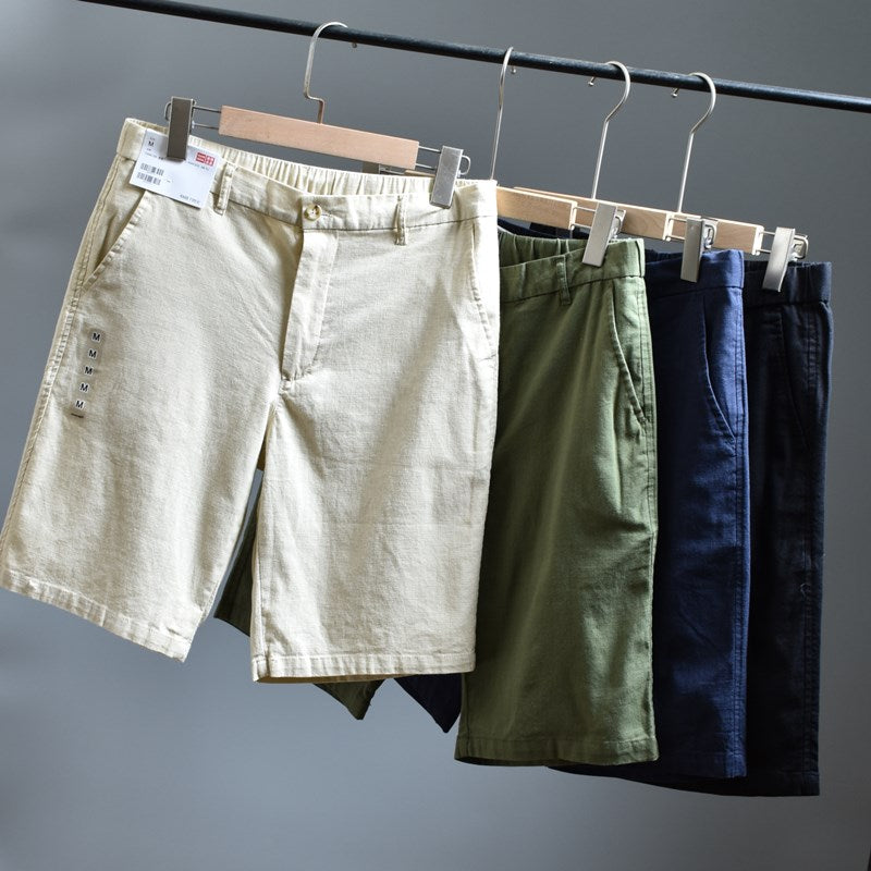 Great Product! Produced in the Fitting Room! Breathable Linen! Men's Foreign Trade Cut-off Half-Length Pants Summer Shorts Linen Pant - bertofonsi